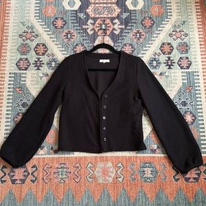 Madewell black cardigan with slight bell sleeves